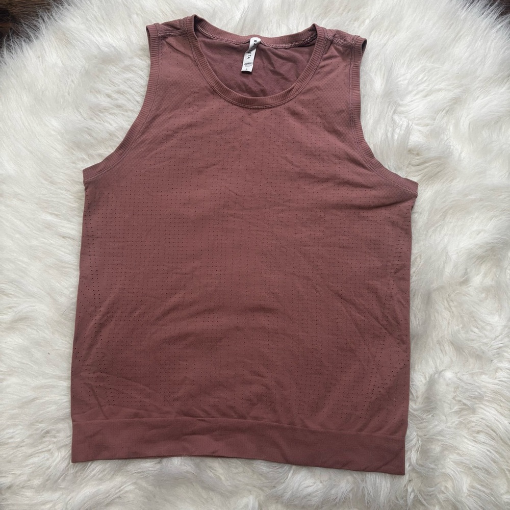 Athleta Tank Top Laser Cut Pink / Mauve size Small